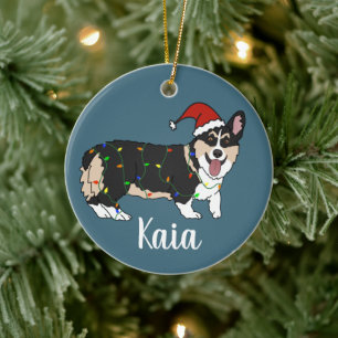 Adorno De Cerámica Navidades de Cute Corgi