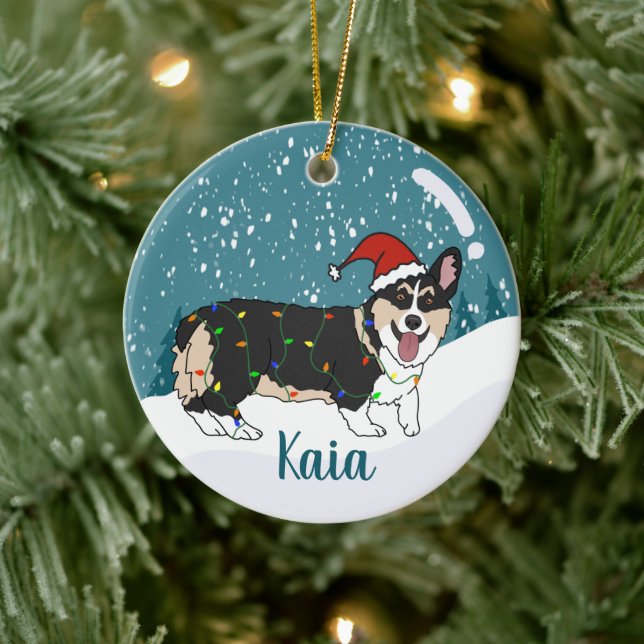 Adorno De Cerámica Navidades de Cute Corgi (Árbol)