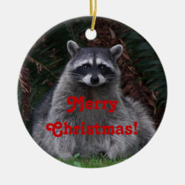 Adorno De Cerámica Navidades de Cute Forest Raccoon