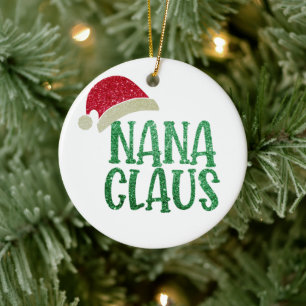 Adorno De Cerámica Navidades de Cute Nana Claus - Abuela personalizad