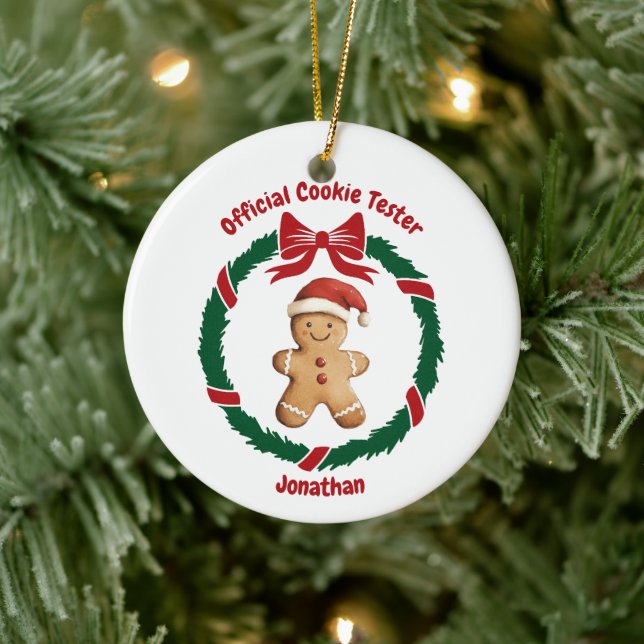 Adorno De Cerámica Navidades de Cute Official Cookie Tester (Árbol)