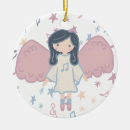Adorno De Cerámica Navidades de Cute Pastel Personalizado Angel Año