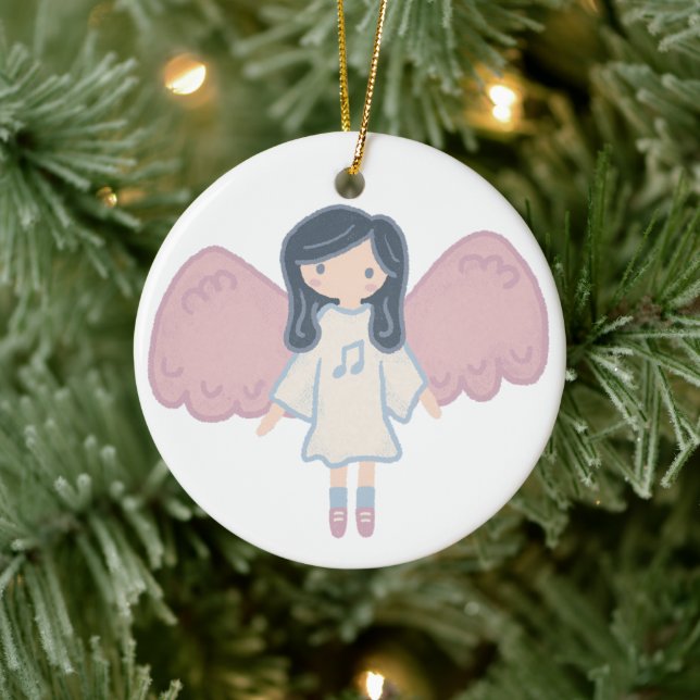 Adorno De Cerámica Navidades de Cute Pastel Personalizado Angel Año (Árbol)
