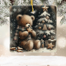 Adorno De Cerámica Navidades de Cute Teddy Bear