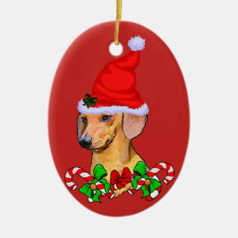 Adorno De Cerámica Navidades de Dachshund Lovers