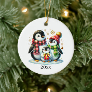 Adorno De Cerámica Navidades de datos y mensajes para agregar pingüin
