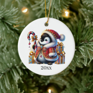 Adorno De Cerámica Navidades de datos y mensajes para agregar pingüin