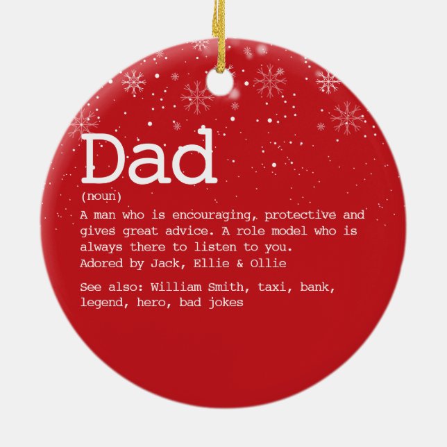 Adorno De Cerámica Navidades de definición de papá Invierno Snowflake (Atrás)