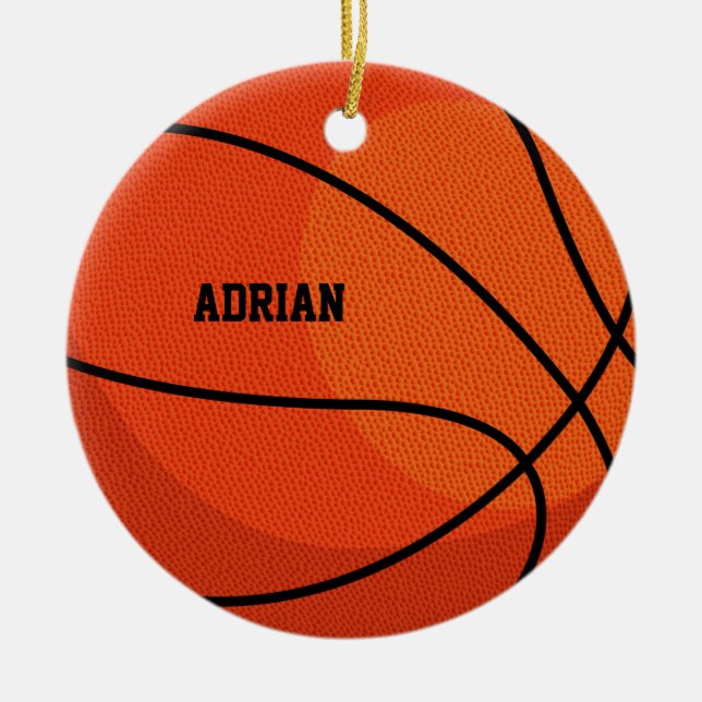 Adorno De Cerámica Navidades de deportes de baloncesto (Frente)