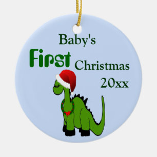 Adorno De Cerámica Navidades de Dinosaurio 1