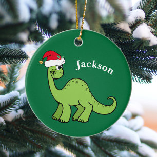 Adorno De Cerámica Navidades de dinosaurios educan a niños Personaliz
