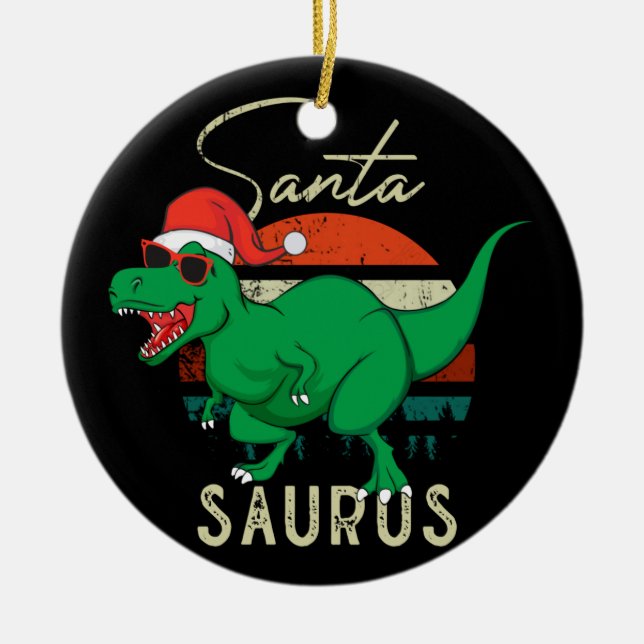 Adorno De Cerámica Navidades de Dinosaurios Regalo infantil, decoraci (Frente)