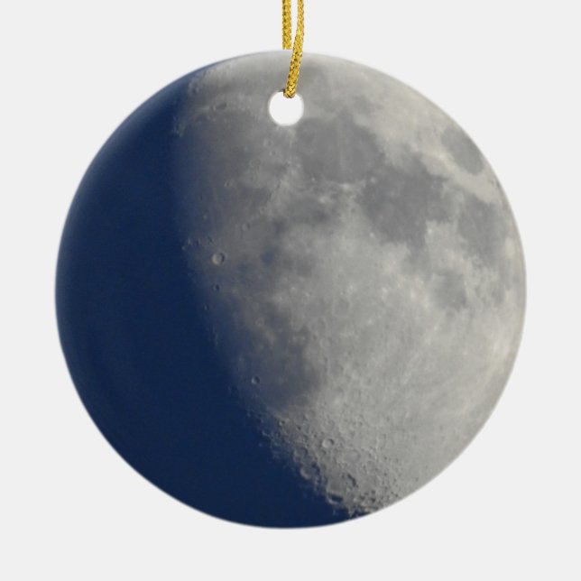 Adorno De Cerámica Navidades de doble cara de luna y atardecer (Frente)