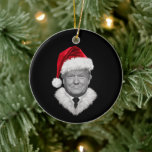 Adorno De Cerámica Navidades de Donald Trump curioso regalo de Santa<br><div class="desc">Navidades de Donald Trump curioso regalo de Santa Hat</div>