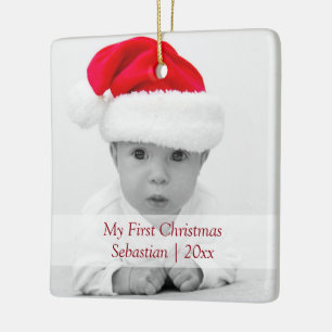 Adorno De Cerámica navidades de dos lados Texto rojo personalizado