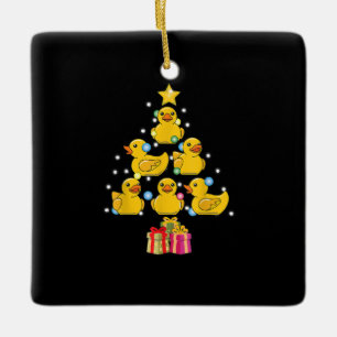 Adorno De Cerámica Navidades de Duckie Quack, Árbol de Navidad de Du