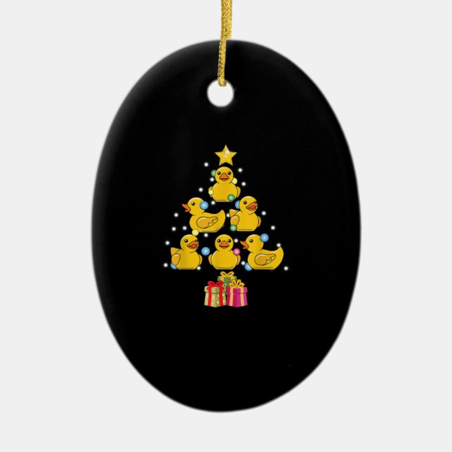 Adorno De Cerámica Navidades de Duckie Quack, Árbol de Navidad de Duc (Frente)