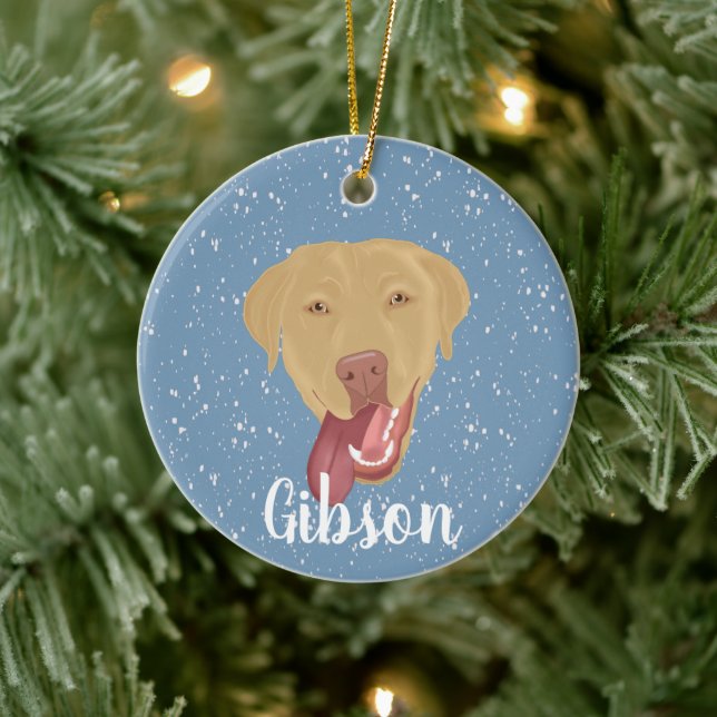Adorno De Cerámica Navidades de Dudley Labrador personalizados (Árbol)