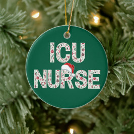 Adorno De Cerámica Navidades de enfermeras de la ICU personalizadas c