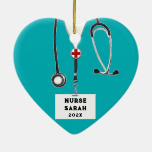 Adorno De Cerámica Navidades de Enfermeras Personalizadas Cera Colect