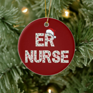 Adorno De Cerámica Navidades de enfermería de emergencia personalizad