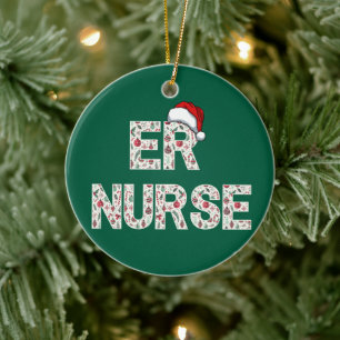 Adorno De Cerámica Navidades de enfermería de emergencia personalizad