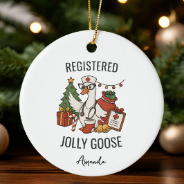 Adorno De Cerámica Navidades de enfermería de Jolly Goose Personaliza