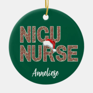 Adorno De Cerámica Navidades de enfermería de la NICU personalizados