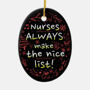 Adorno De Cerámica Navidades de enfermería personalizados siempre hac