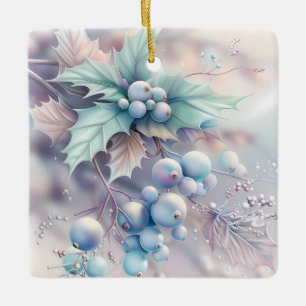 Adorno De Cerámica Navidades de ensueño Holly Ornament
