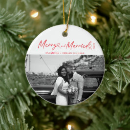 Adorno De Cerámica Navidades de escritura modernos y casados recién c