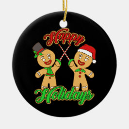 Adorno De Cerámica Navidades de esgrima Gingerbread Hombres Navidad