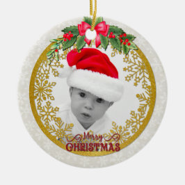 Adorno De Cerámica Navidades de estadísticas de recién nacido, anunci