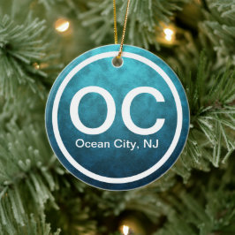 Adorno De Cerámica NAVIDADES de etiquetas de playa de OC Ocean City N