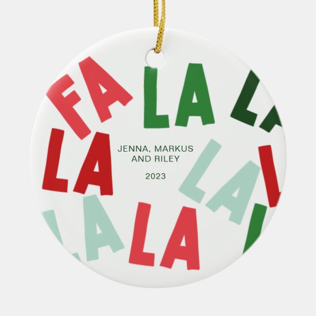 Adorno De Cerámica Navidades de FaLaLaLa (Frente)
