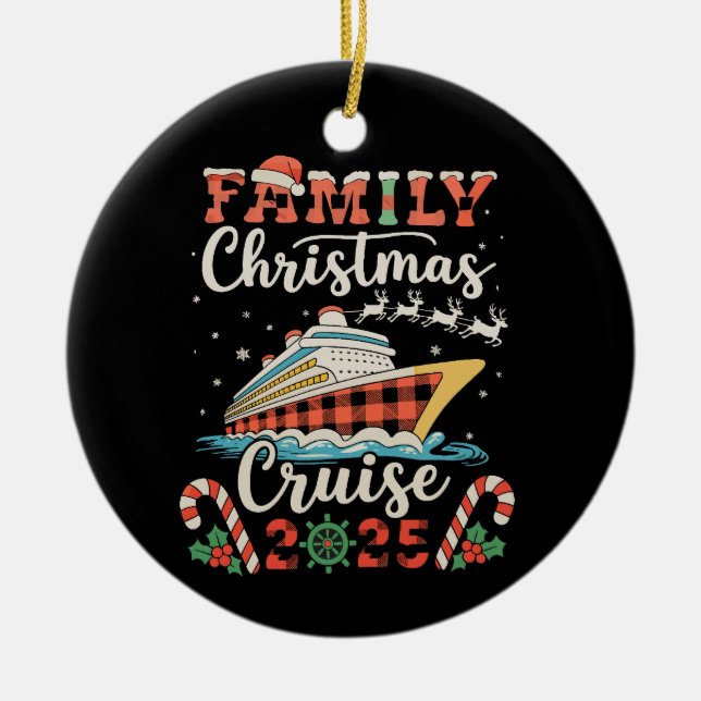 Adorno De Cerámica Navidades de familia crucero 2025 Navidad coincide (Frente)