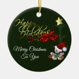 Adorno De Cerámica Navidades de Felices Fiestas