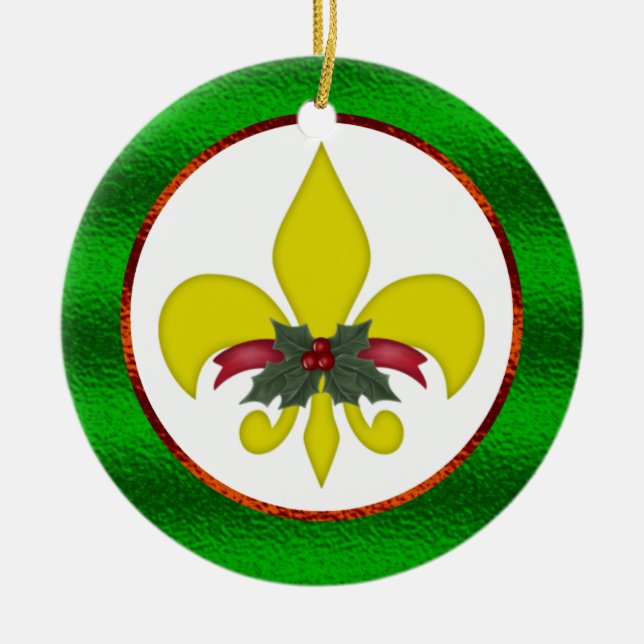 Adorno De Cerámica Navidades de Fleur-de-Lis (Frente)