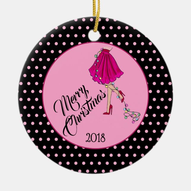 Adorno De Cerámica Navidades De Flirty Ornament Cerámico (Frente)