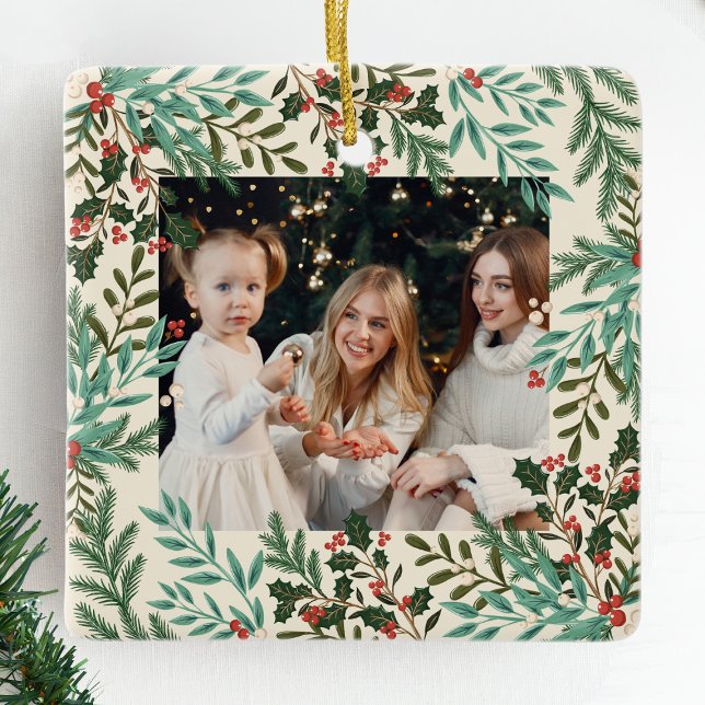 Adorno De Cerámica Navidades de flores botánicas clásicas Dos fotos (Subido por el creador)