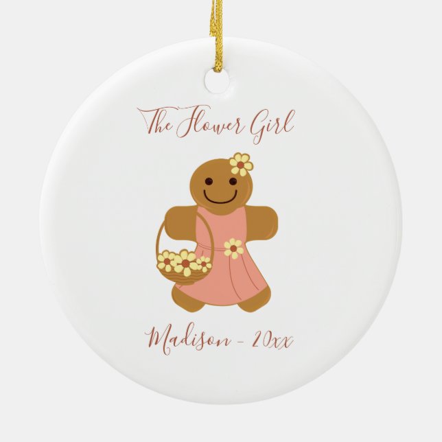 Adorno De Cerámica Navidades de Flower Girl Gingerbread (Atrás)