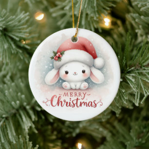 Adorno De Cerámica Navidades de foto bebé, conejito