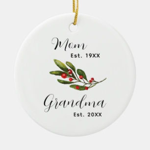 Adorno De Cerámica Navidades de foto de bebé de la abuela Keepsake