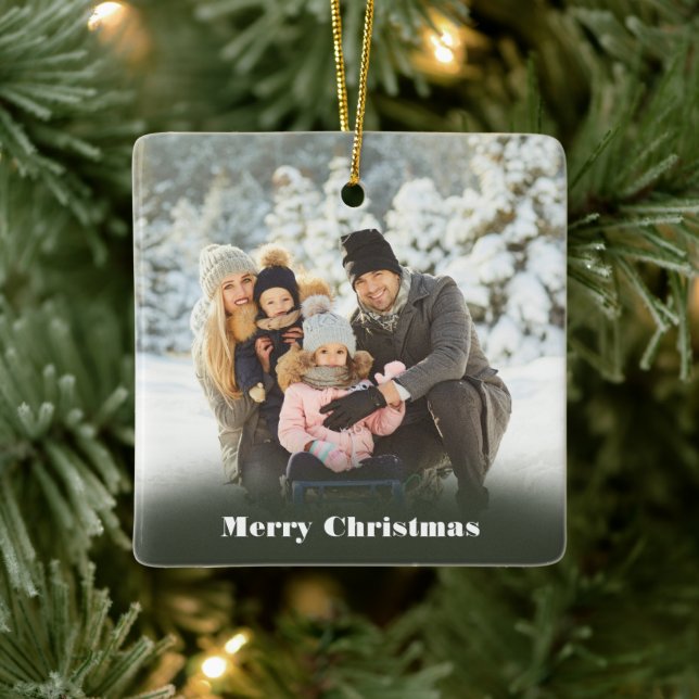 Adorno De Cerámica Navidades de foto de mensajes de personalizado (Árbol)