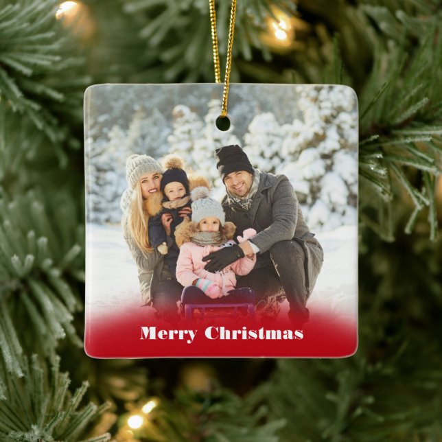 Adorno De Cerámica Navidades de foto mensajes personalizados Ornament (Árbol)
