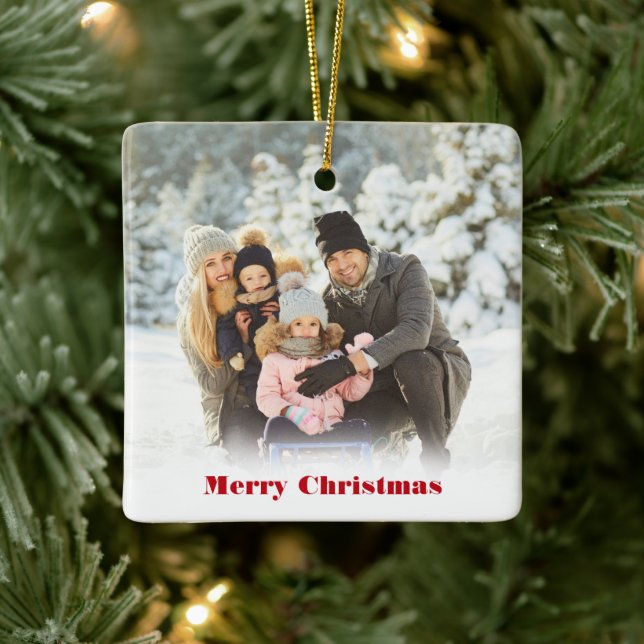 Adorno De Cerámica Navidades de foto mensajes personalizados Ornament (Árbol)