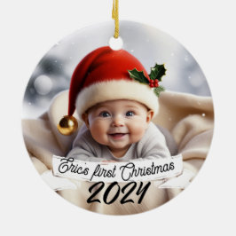 Adorno De Cerámica Navidades de foto para bebés