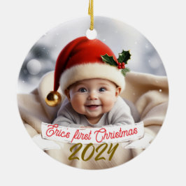 Adorno De Cerámica Navidades de foto para bebés cortan zorros y conej