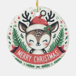 Adorno De Cerámica Navidades de fotografía bebé Mistletoe Cute Reinde