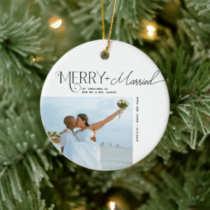 Adorno De Cerámica Navidades de fotografía con escritura casada y mor